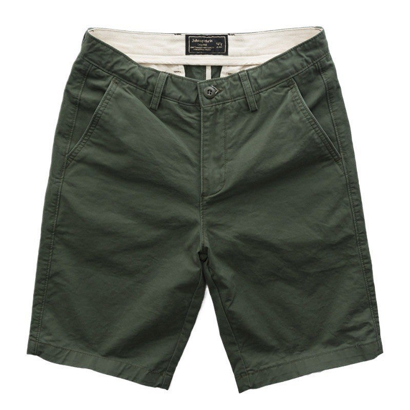Summer Cotton Washed Men'S New Casual Shorts For Work Summer Outer Wear Solid Color Plus Size All-Match Slim Fit Workwear Five Points - Image 4